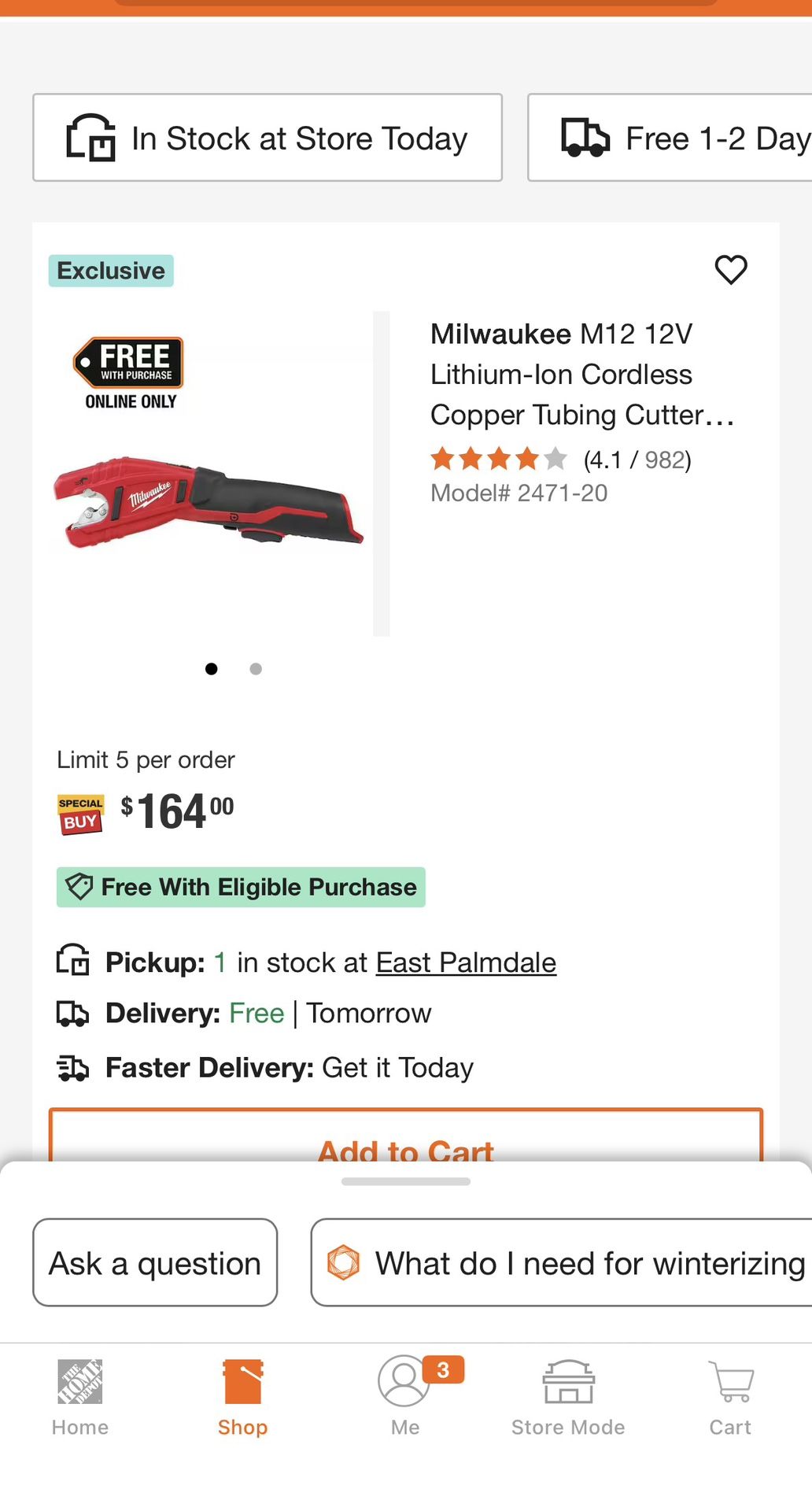 New Milwaukee Tubing Cutter Tool Only