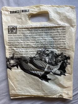 Old Barnes&Noble Wizard Of Oz/Romeo&Juliet Plastic Shopping Bag
