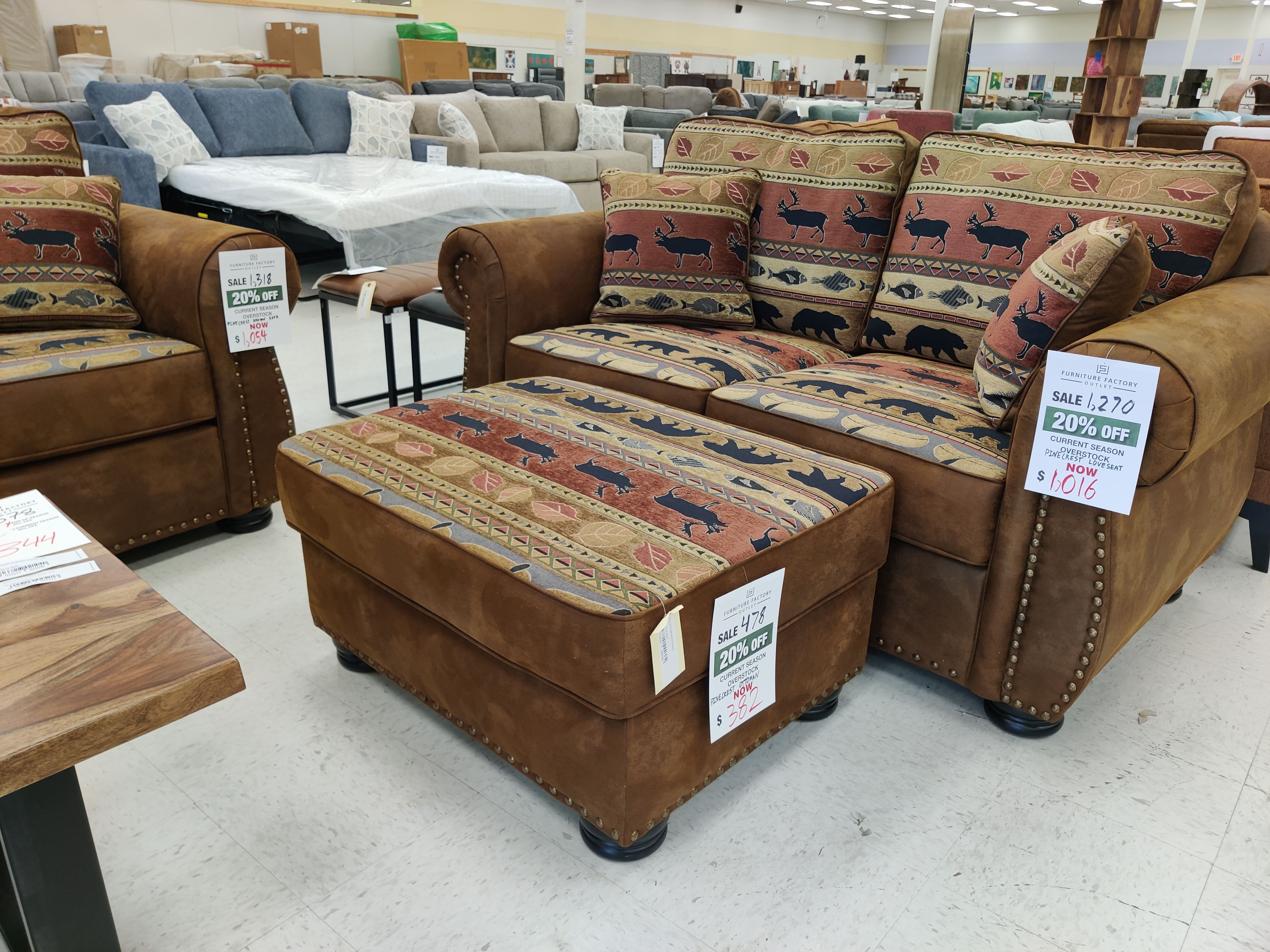 Pine Crest Brown Ottoman