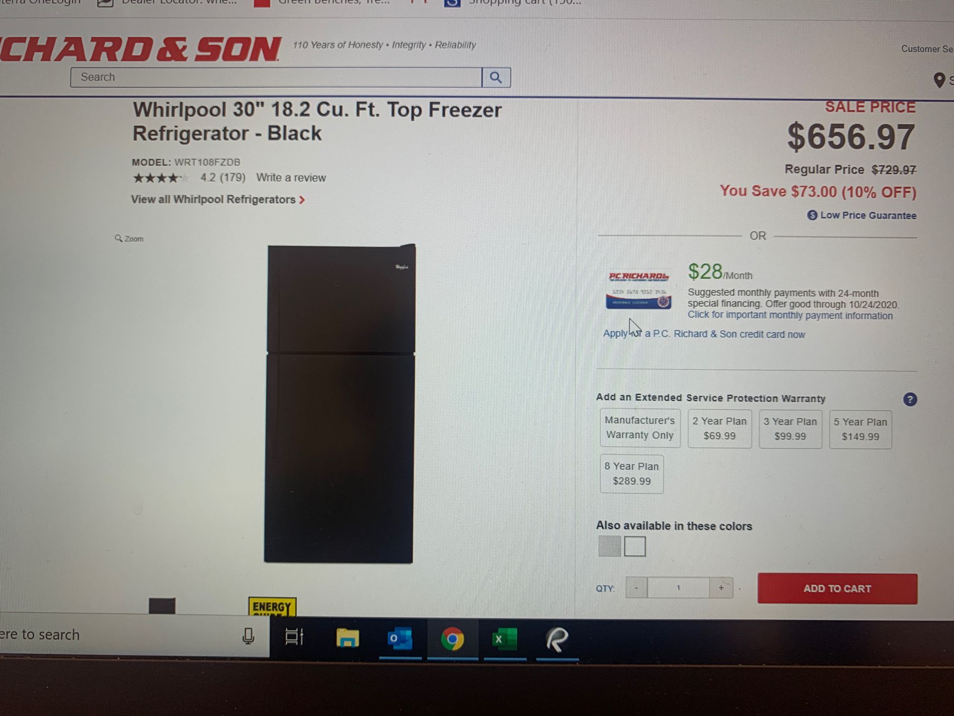 Brand New - Whirlpool Refrigerator w/ Ice Maker Kit