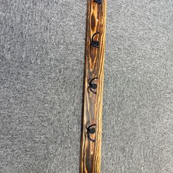 Handmade Burnt Wood Coat Rack – 36” Wall Mount (Rustic Modern)