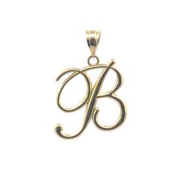 Men’s Or Women’s 14k Yellow Gold Initial B Charm Pendant For Necklace GP3132709