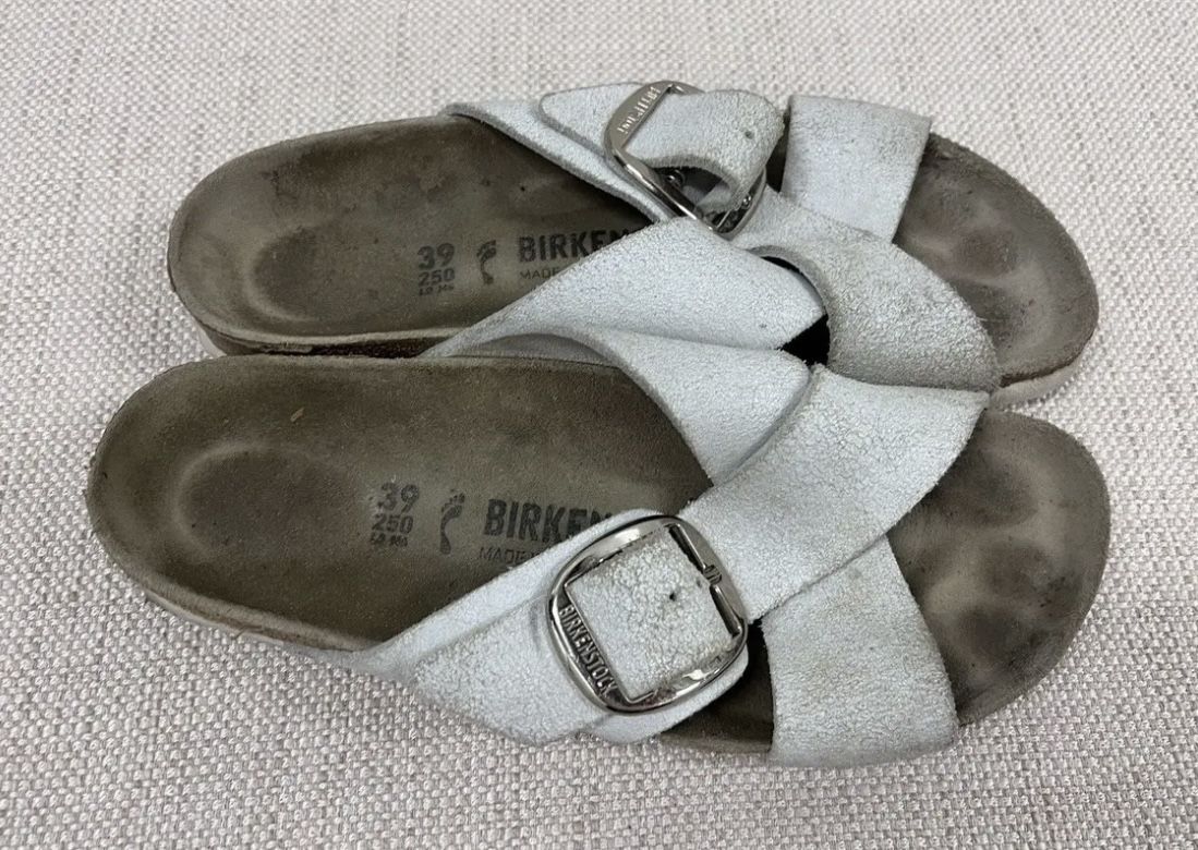 Birkenstock Women’s Criss Cross Leather Slides Size 8