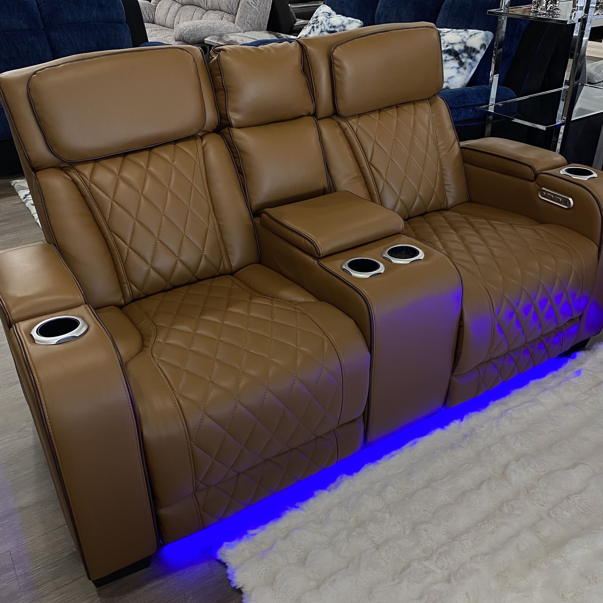 Leather Sofa And Loveseat Couch Set 