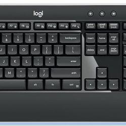 Logitech MK540 Advanced Wireless Keyboard and Mouse Combo for Windows, 2.4 GHz Unifying USB-Receiver, Multimedia Hotkeys, 3-Year Battery Life, for PC,