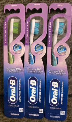 (3) Oral-B Advanced Whitening Toothbrushes, Medium