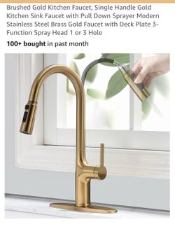 FROPO new brushed gold kitchen faucet W pulldown sprayer