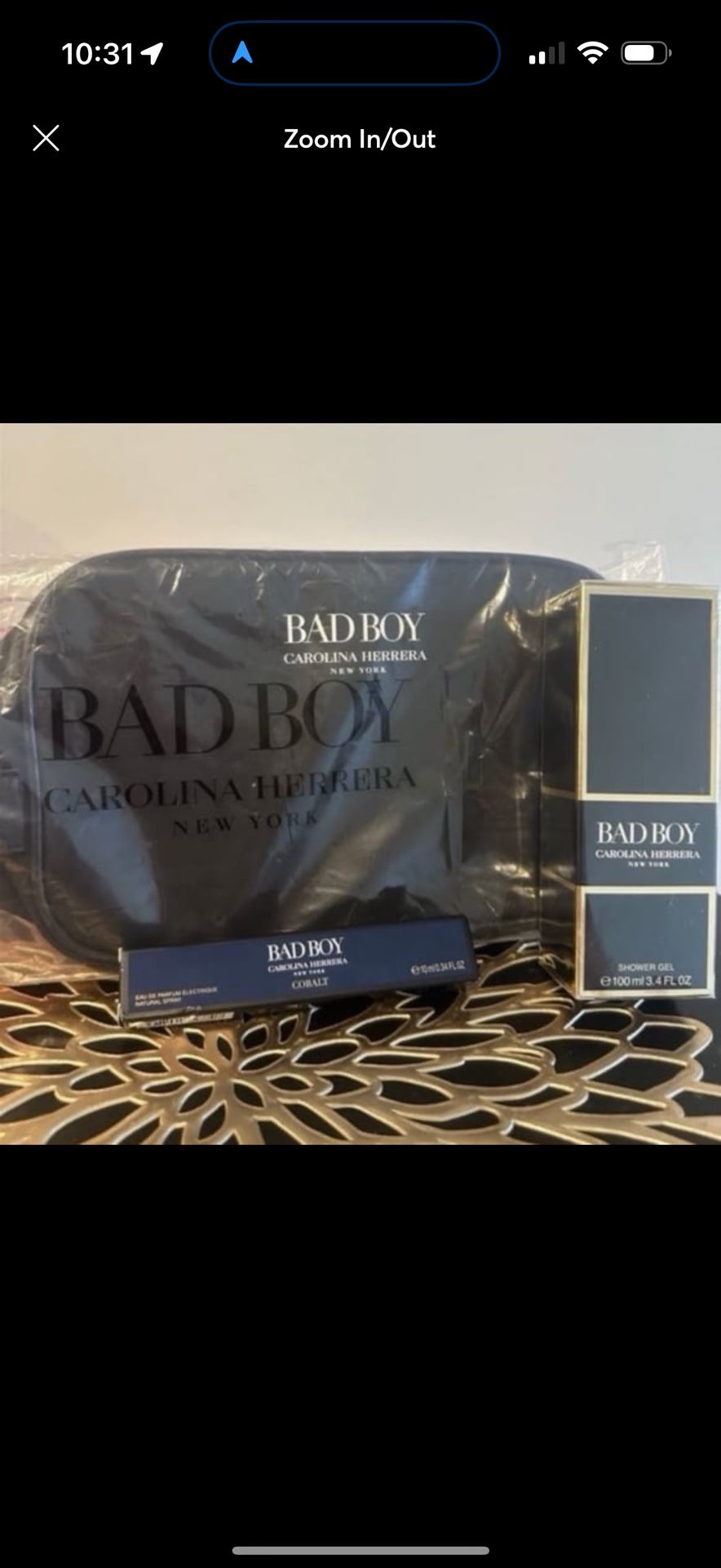 New Carolina Herrera Bad Boy Gift Set fragrance 10ml & shower gel 100ml