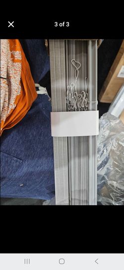 Gray Vertical Window Blinds with Cords