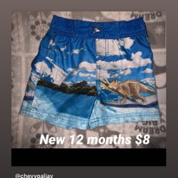 New Boys Swim Trunks Size 12 Months