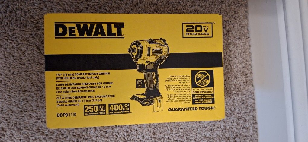 Brand New Dewalt 20v Brushless Impact Wrench Compact Size 1/2" Tool Only Sealed Box $130 FIRM ON PRICE
