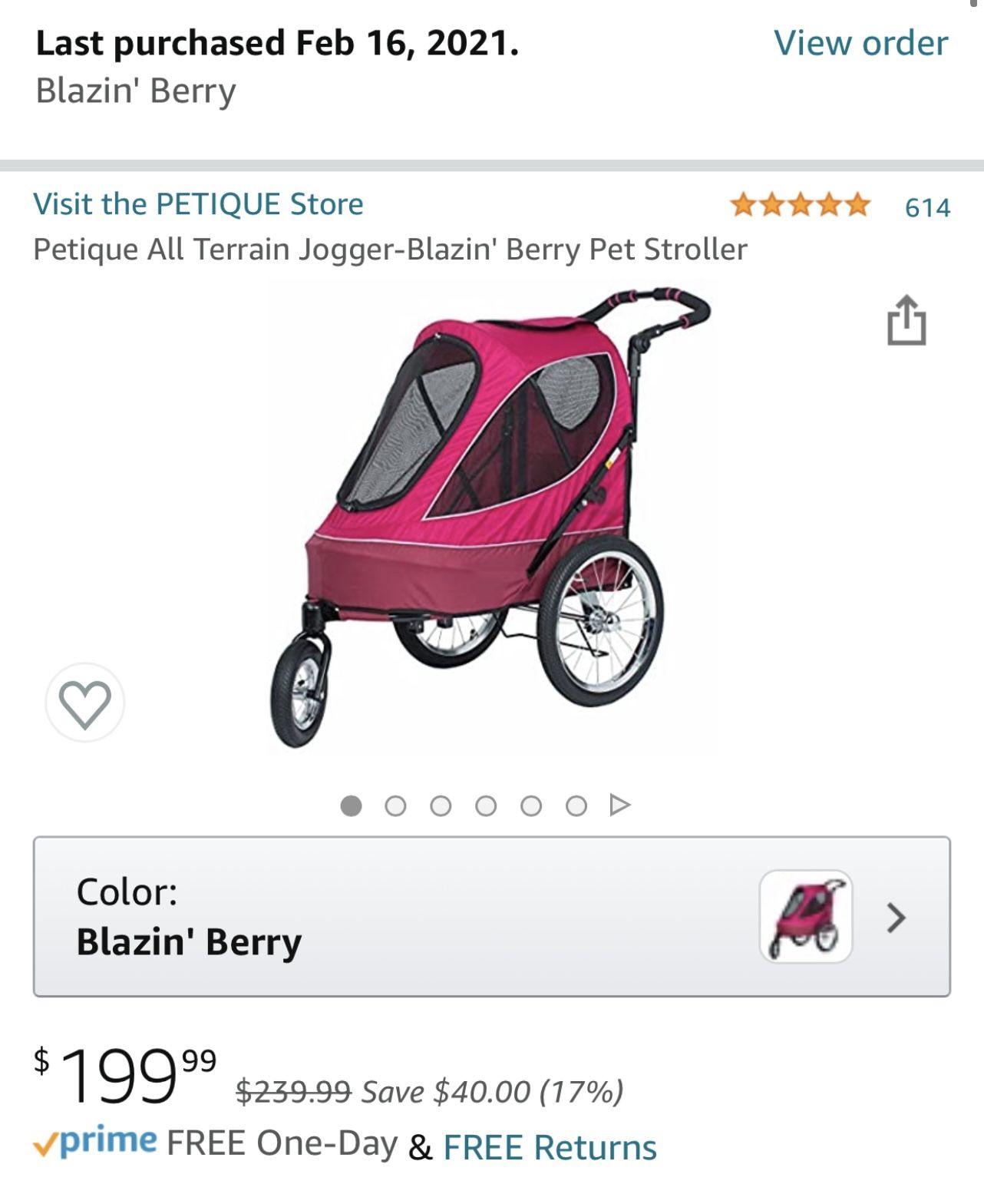 Petique All Terrain JoggerBlazin' Berry Pet Stroller for Sale in