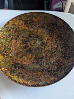 Old cloisonne plate and bowl