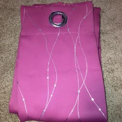 Deconovo 52x63” Pink With Silver Grommet Curtain Panel, New!