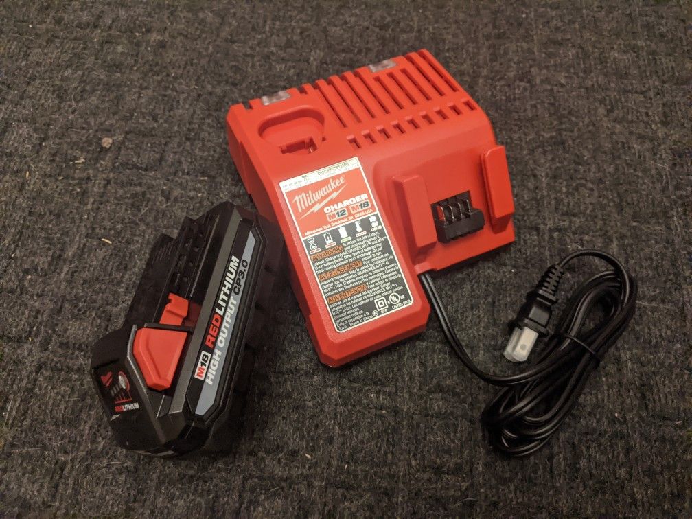 Milwaukee M18 high output BATTERY and dual CHARGER M12