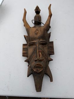 African Tribal Carved Wood Mask