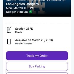 2 Dodger Tickets For Spring Training Game 