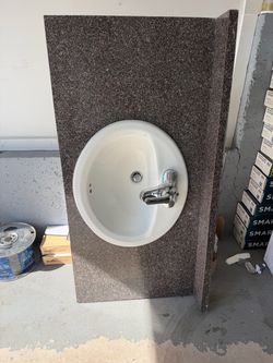 Granite Vanity Top with Oval Sink and Faucet