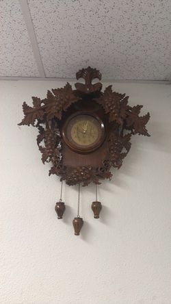 Mahogany Wood Wall Clock with Pendulum