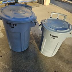 Trash cans with wheels.