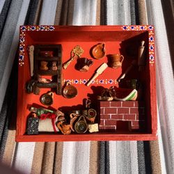 Diorama three-dimensional miniature scene for between book display or any shelf decor