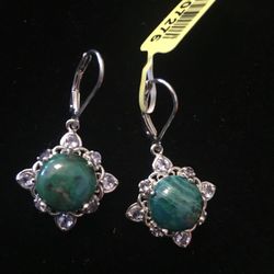 Shadowkite & tanzanite sterling silver earrings