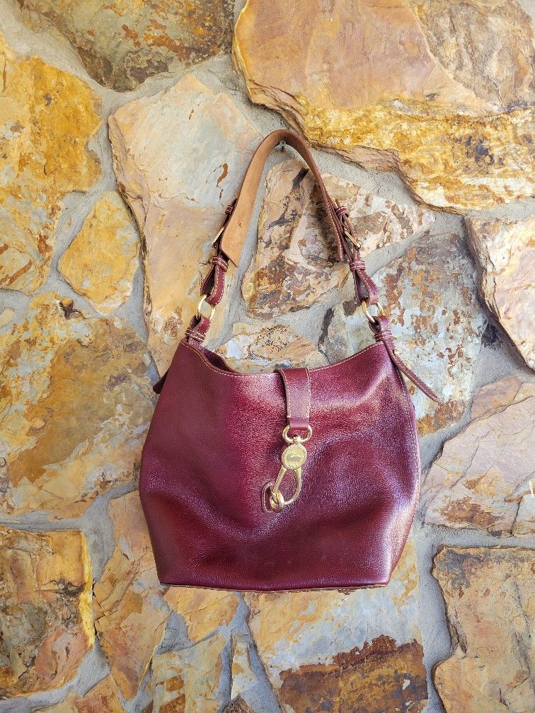 Dooney & Bourke Florentine Logo Lock Burgandy Shoulder Bag