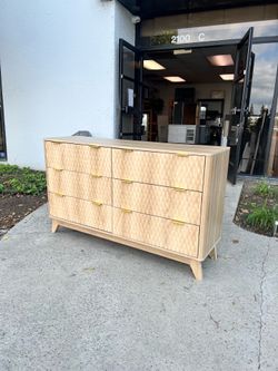 New 54” Wooden 6 Drawers Dresser Wardrobe Closet (Assmembly Require)