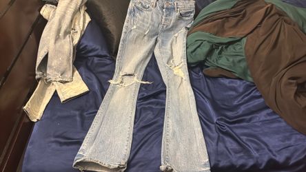 flared purple jeans