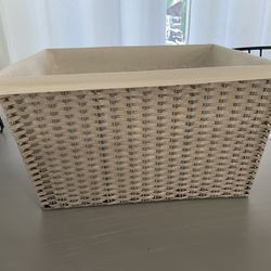 Large Light Grey Lined Basket 12.5” Tall x 22” Wide x 17” Deep NEW Container Store