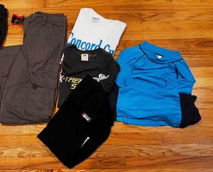 12-16 yrs clothes pants, 3 tshirts, swim shirt