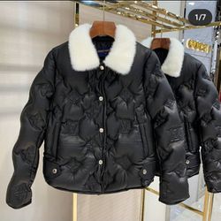 Louis Vuitton Leather Jacket & Fur Collar Coat