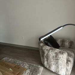 Gray Animal Print Swivel Chair