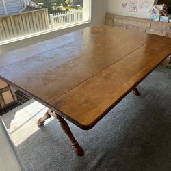 Cal Shops Antique Maple Table With 6 Chairs 