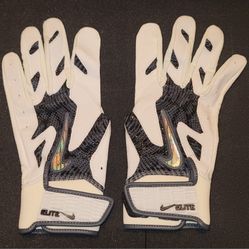 Brand New Nike Alpha Huarache Elite Baseball Batting Gloves Black White Rainbow Swoosh Men Size Large