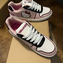 Hello Kitty by Sanrio Women's Pink Casual Court Sneakers
