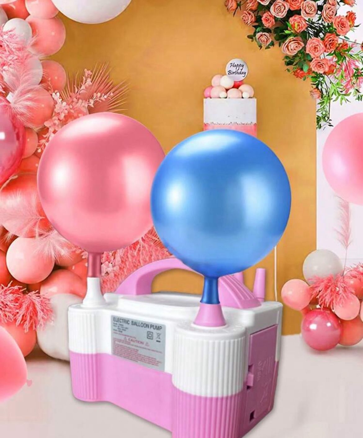 Electric Air Balloon Pump, Portable Dual Nozzle Electric Balloon Inflator For Birthday Wedding Party Decoration 110V 600W