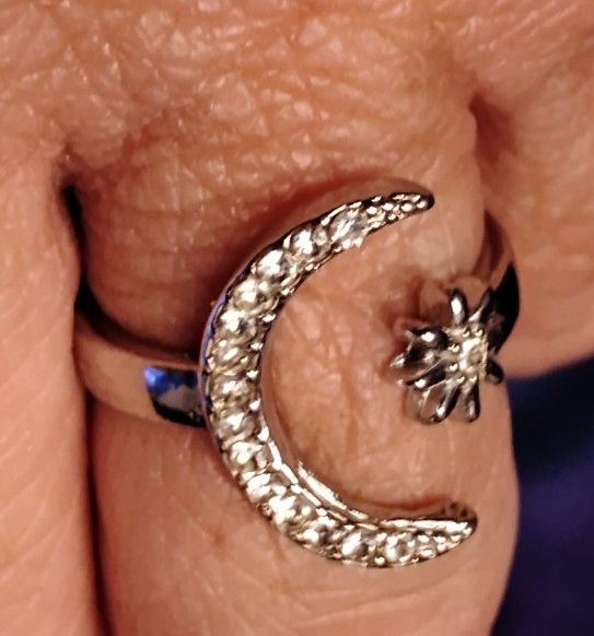 Star And Moon Ring Size 7