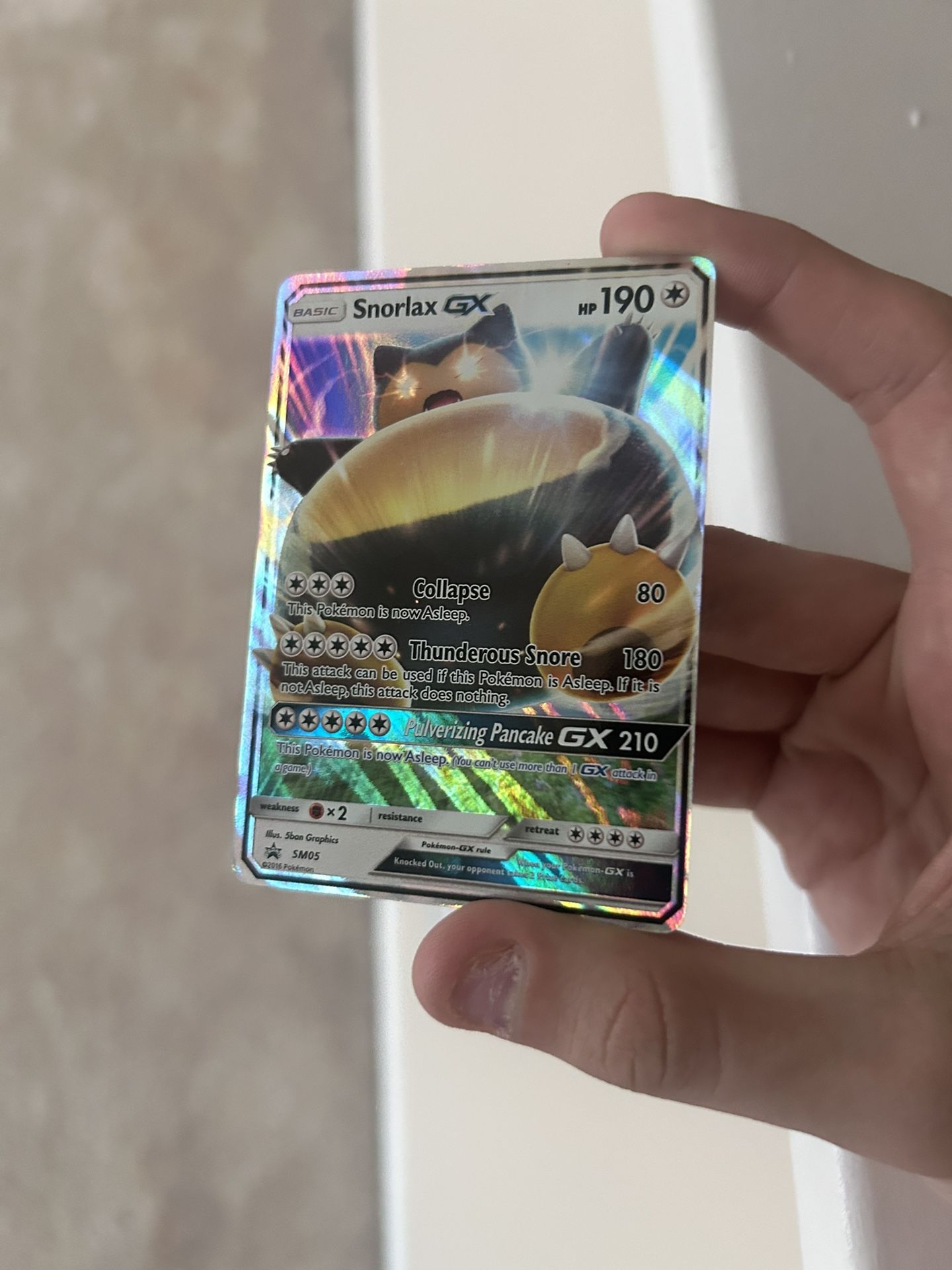 Pokemon Card Snorlax GX SM05 Sun & Moon Holo Black Star MP