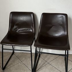 Brown faux Leather Chairs /4chairs 
