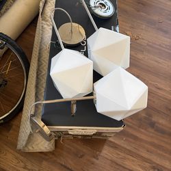 Modern 3-Light Pendant / Wall Light Fixture – Geometric Shades