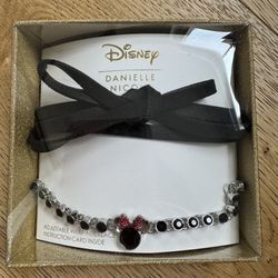 Disney Danielle Nicole Minnie Mouse Faux Leather Wrap Necklace Choker