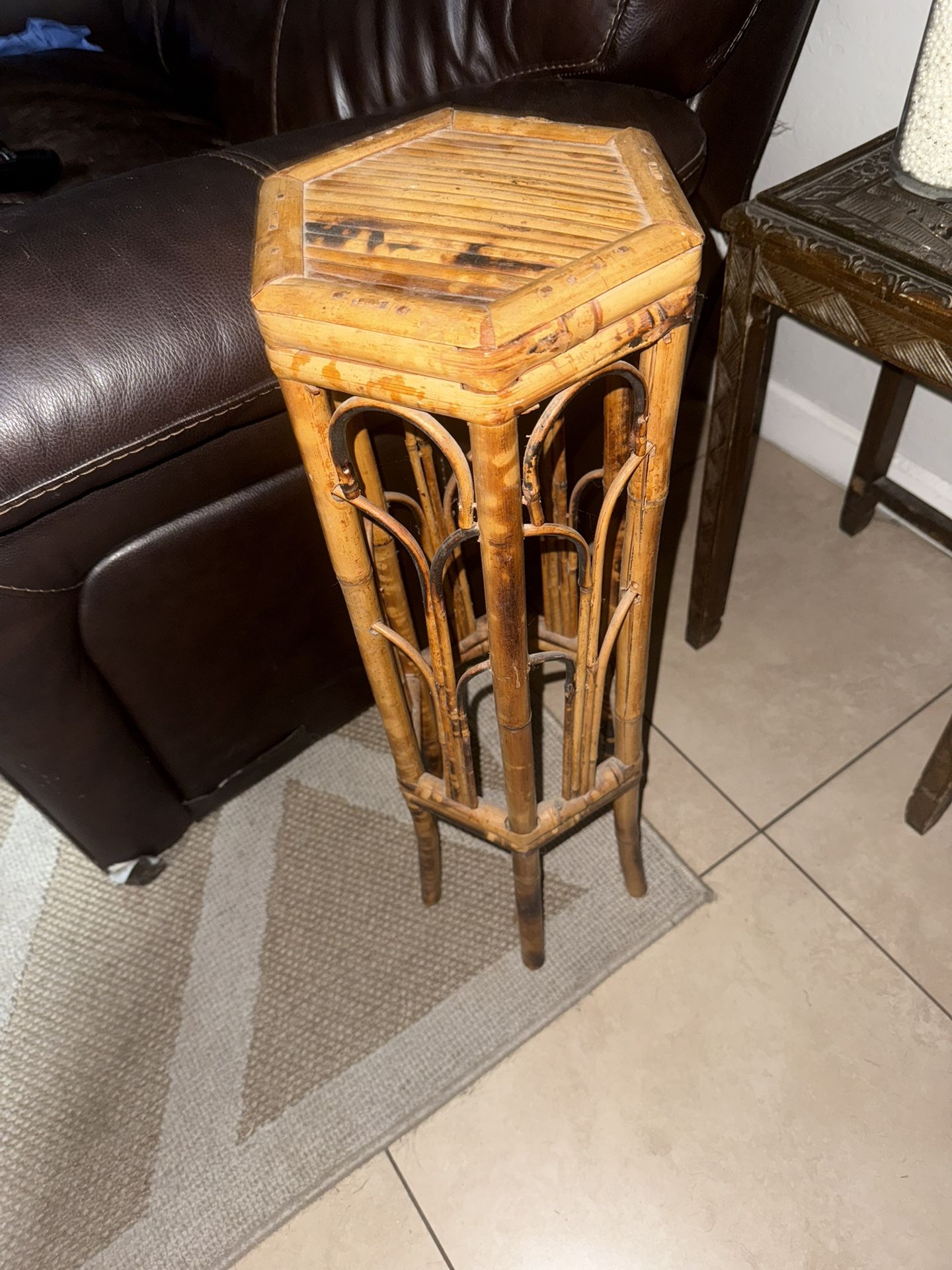 1900s Bamboo End Table