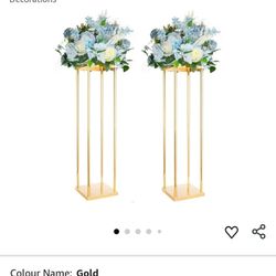 Metal Flower Stand Gold 2 Pieces