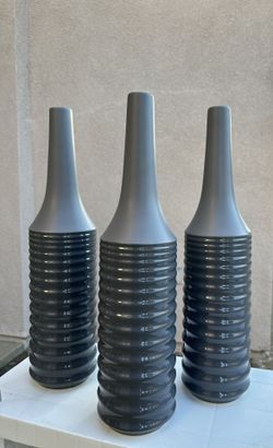 Beautiful Ceramic Two Tone Gray Vases