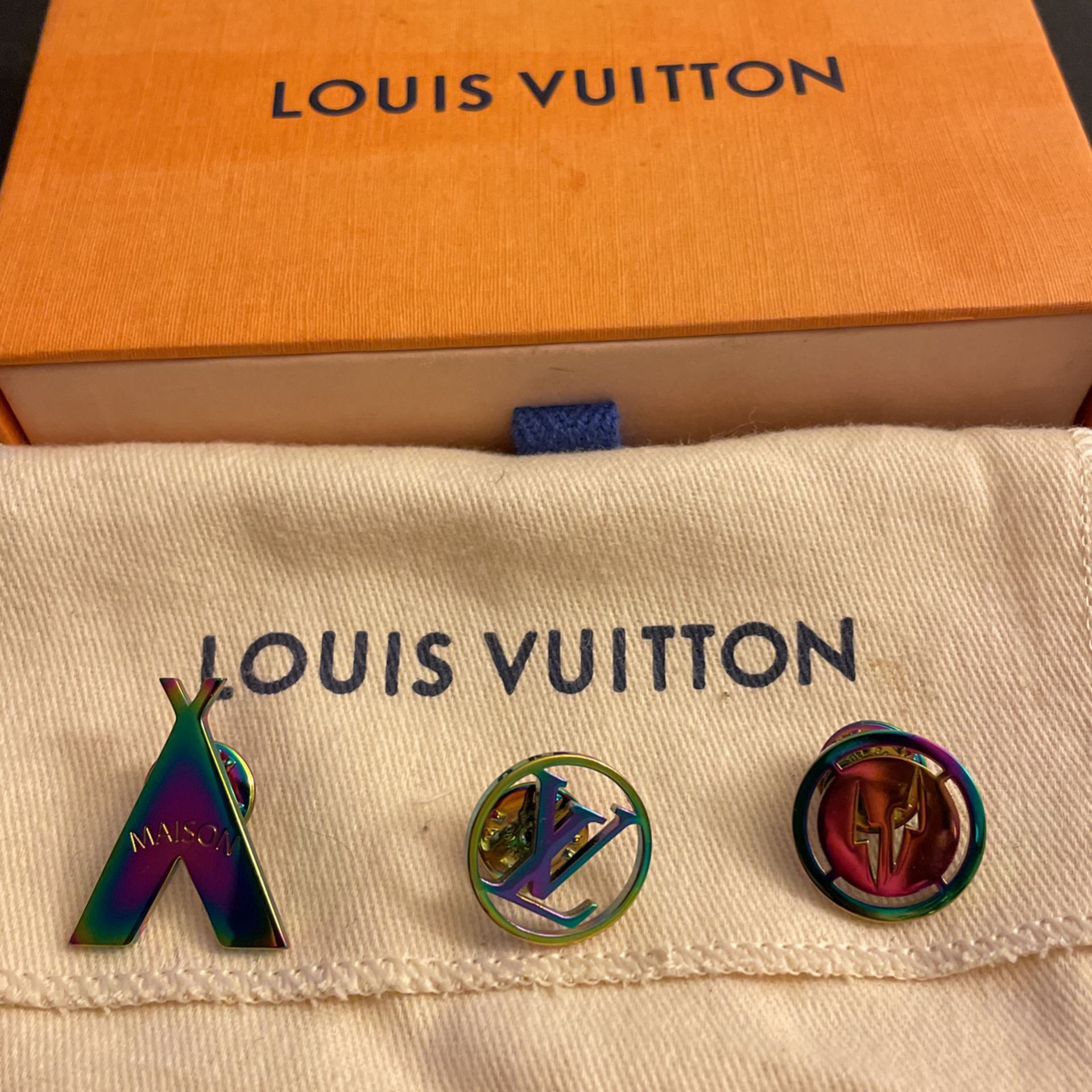 Louis Vuitton Fragment Collaboration Eclipse Pin Brooch Set of 3 MP1859 Rainbow
