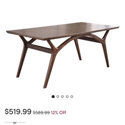71”Laranjeira Mahogany Farmhouse Solid Wood Dining Table