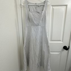 RH 100% Cotton Striped Midi Dress