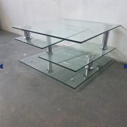 Chintaly Imports, Contemporary Multi-Top Motion Glass Cocktail Table