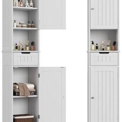 67" Tall Bathroom Storage Cabinet, Narrow Bathroom Cabinet (2-Piece Available, $90 for 1)